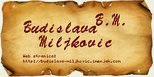 Budislava Miljković vizit kartica